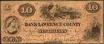 New Castle, Pennsylvania. Bank of Lawrence County. October 5, 1857. $10. Fine.