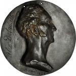 1825 Extremely High Relief Medal of Colonel Alexander Delameth (1760-1829). Cast Bronze. 174 mm. By 