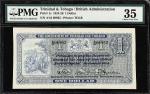 TRINIDAD & TOBAGO. Government of Trinidad & Tobago. 1 Dollar, 1924. P-1c. PMG Choice Very Fine 35.