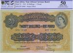 East Africa; "East African Currency Board", 1955, 20 Shillings = 1 Pounds, P.#35, sn. G79 19045, AU.