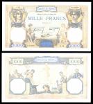 France. Banque de France. 1000 Francs. June 20, 1940. P-90c. No. B.10227. Ochre, blue and multicolor