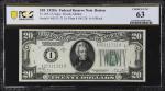 Fr. 2051-A. 1928A $20 Federal Reserve Note. Boston. PCGS Banknote Choice Uncirculated 63.