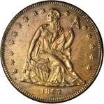 New York--New York. 1867 Speers Port Grape Wine. Bowers-NY-7700, Rulau-Unlisted. Brass. 35 mm. EF.