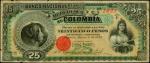 COLOMBIA. Banco Nacional De La Republica de Columbia. 25 Pesos, 1895. P-237. PMG Very Fine 25 Net. R