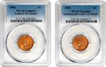 Lot of (2) Late Date Indian Cents. (PCGS).