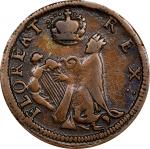 Undated (ca. 1652-1674) St. Patrick Farthing. Martin 8a.1-Ba.3, W-11500. Rarity-5+. Copper.  Martlet
