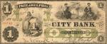 Philadelphia, Pennsylvania. City Bank. Jan. 15th, 1862. $1. Very Fine.