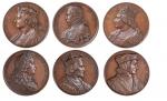 法国铸造大型铜质纪念章一组二十八枚