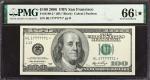 Fr. 2180-L*. 2006 $100  Federal Reserve Note Star Note. San Francisco. PMG Gem Uncirculated 66 EPQ*.
