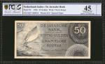 1946年荷兰印度爪哇银行50盾 NETHERLANDS INDIES. Javasche Bank. 50 Gulden, 1946. P-93. PCGS GSG Choice Extremely