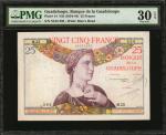 GUADELOUPE. Banque de la Guadeloupe. 25 Francs, ND (1934-44). P-14. PMG Very Fine 30 EPQ.