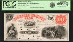 Northhousen, Wisconsin. Buffalo County Bank. 185x. $10. PCGS Currency Gem New 65 PPQ. Hole Punch Can