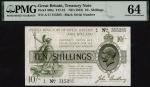 Treasury Series, John Bradbury, 10 shillings, ND (1918), serial number A/11 315285, (EPM T18, Pick 3