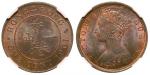 Hong Kong, Bronze 1cent, 1901H, NGC MS63 RB
