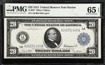 Fr. 967. 1914 $20 Federal Reserve Note. Boston. PMG Gem Uncirculated 65 EPQ.