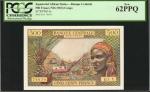 EQUATORIAL AFRICAN STATES. Banque Centrale. 500 Francs, ND (1963). P-4c. PCGS Currency New 62 PPQ.