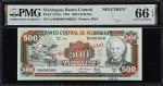 NICARAGUA. Banco Central De Nicaragua. 500 Cordobas, 1991. P-178As. Specimen. PMG Gem Uncirculated 6