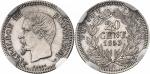 Napoléon III (1852-1870). 20 centimes 1853 A, Paris, frappe sur flan bruni.