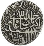 India - Mughal Empire. MUGHAL: Akbar I, 1556-1605, AR rupee (11.34g), Lahore, AH972, KM-80.12var, ob