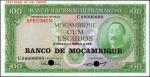 1961年莫桑比克大西洋银行100埃斯库多。样张。MOZAMBIQUE. Banco Nacional Ultramarino. 100 Escudos, 1961. P-109a(4)s. Spec