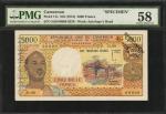 CAMEROON. Republique Unie du Cameroun. 5000 Francs, ND (1974). P-17s. Specimen. PMG Choice About Unc