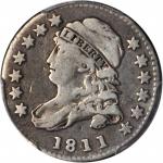 1811/09 Capped Bust Dime. JR-1, the only known dies. Rarity-3. Fine-12 (PCGS).