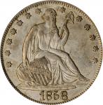 1858-O Liberty Seated Half Dollar. AU-58 (ANACS). OH.