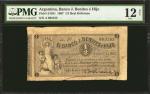 ARGENTINA. Banco J. Benites e Hijo. 1/2 Real, 1867. P-S1551. PMG Fine 12 Net. Previously Mounted.