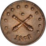 1863 Crossed Cannons / Military Necessity. Fuld-172/429 a. Rarity-5. Copper. 19.5 mm. EF-40.