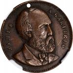 1880 James A. Garfield Campaign Medal. DeWitt-Unlisted. Copper. MS-62 BN (NGC).