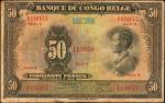 BELGIAN CONGO. Banque du Congo Belge. 50 Francs, 1941-1952. P-16a. Fine.