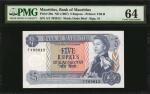 MAURITIUS. Bank of Mauritius. 5 Rupees, ND (1967). P-30a. PMG Choice Uncirculated 64.