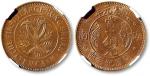 民国洪宪元年湖南开国纪念币当十铜元一枚，巧克力包浆，状态极佳，NGC MS64BN