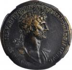 HADRIAN, A.D. 117-138. AE Sestertius, Rome Mint, A.D. 117. NGC VF. Fine Style.