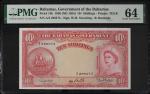 BAHAMAS. The Bahamas Government. 10 Shillings, 1936 (ND 1954). P-14b. PMG Choice Uncirculated 64.