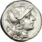 The Roman Republic, Atilius Saranus.. AR Denarius, 155 BC. Cr. 199/1a. B. 1. 3.92 g.  18 mm.  极美