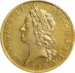 GREAT BRITAIN. 5 Guineas, 1729-E.I.C Year TERTIO. London Mint. George II. PCGS Genuine--Cleaned, Unc