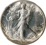 1916-D Walking Liberty Half Dollar. MS-64+ (NGC).