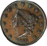 1828 Matron Head Cent. N-11. Rarity-2. Large Narrow Date. AU Details--Cleaned (PCGS).