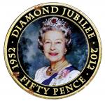 Queen Elizabeth II Diamond Jubilee, 50P, 2012 Jersey, Proof, oxidized, w/o COA