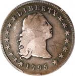 1795 Flowing Hair Silver Dollar. Three Leaves. VG Details--Graffiti (PCGS).