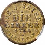 Ohio--Cincinnati. Undated (ca. 1868) Joseph J. Sayre. Fuld-NC-OH-X (formerly Fuld-165FE). Brass. Pla