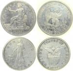 United States of America, Silver Trade Dollar, 1875 and 1 Peso, 1907, cleaned, very fine to extremel