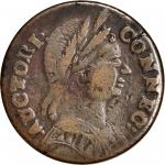 1785 Connecticut Copper. Miller 3.5-B, W-2350. Rarity-5+. Mailed Bust Right. VF-20.