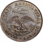 1856 Illinois State Agricultural Society Award Medal. Harkness Il-40. Silver. About Uncirculated.