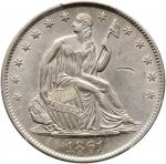 1861-S Liberty Seated Half Dollar. AU Details--Gouged (PCGS).