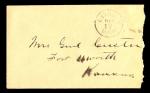 Custer, George Armstrong. Custer Autographed Envelope. About 5" x 3". Postmarked Detroit, Michigan, 