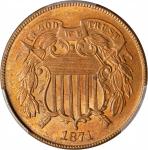 1871 Two-Cent Piece. MS-65 RB (PCGS). CAC.