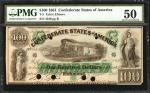 T-5. Confederate Currency. 1861 $100. PMG About Uncirculated 50.