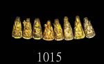 民国初年银鎏金八仙帽徽一组八枚Early Republic, 8pcs Bronze Gilt Eight Gods Hat Badges, ↑30mm